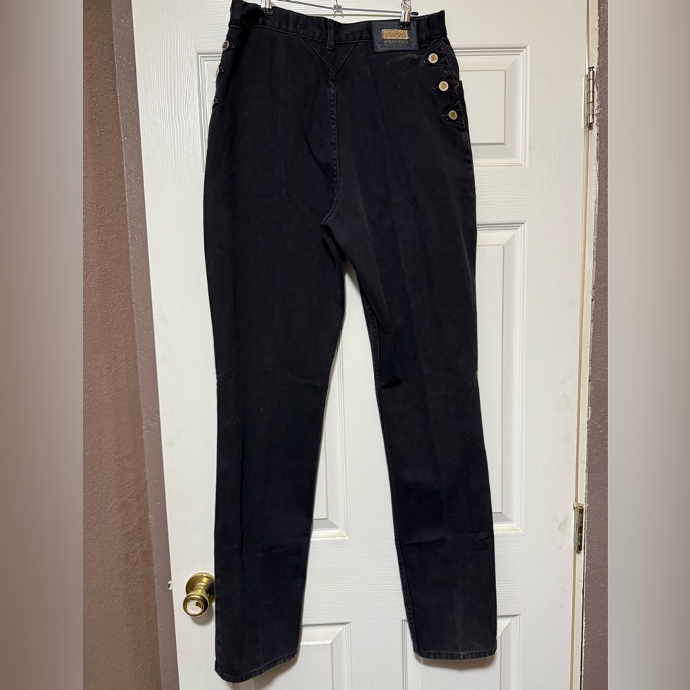 Woman’s Vintage Lawman Western Black Denim Jeans